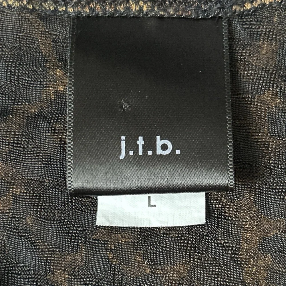 Y2K Leopard Print Brown B-Neck Blouse - Picture 6 of 6